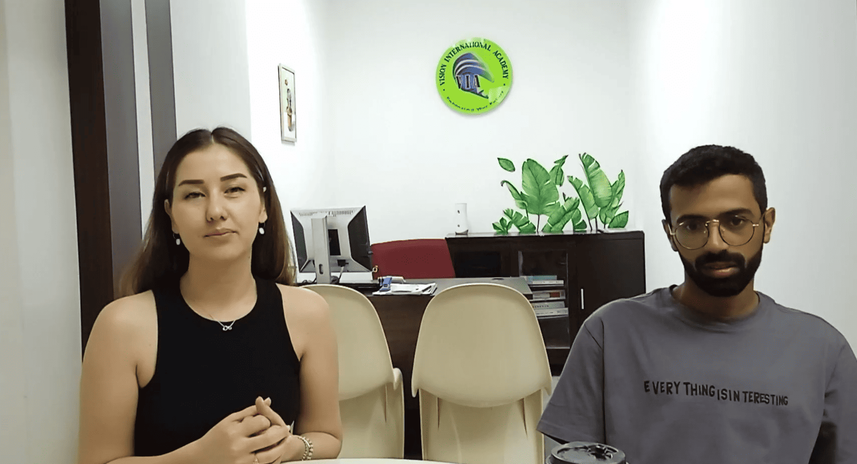 Students sharing experience in english language learning programs